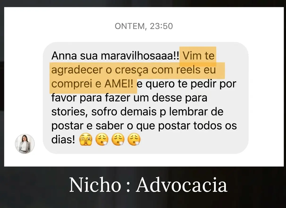 Resultado compartilhado por cliente do Cresça com Reels (27 de 45)